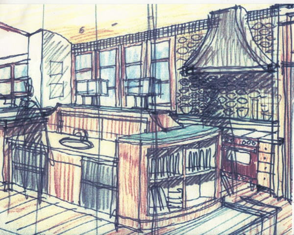 Atherton kitchen sketch